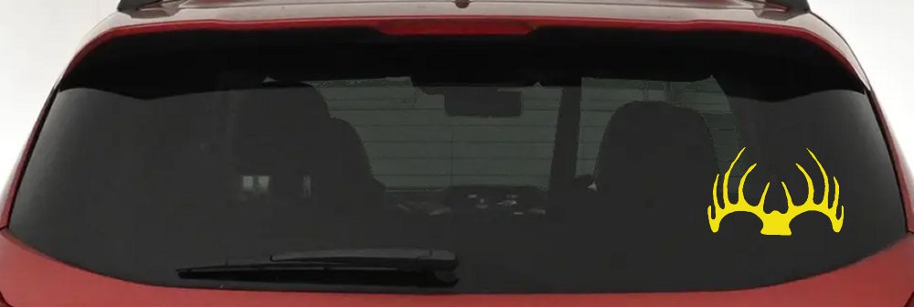 Deer Horns Hunting Car or Truck Window Decal Sticker (Yellow)