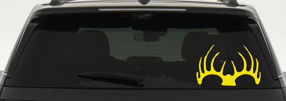 Deer Horns Hunting Car or Truck Window Decal Sticker (Yellow)