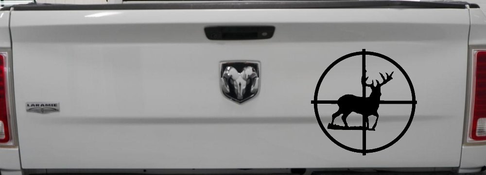 Deer in Scope Hunting Car or Truck Window Decal Sticker
