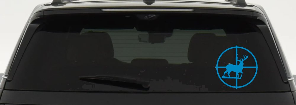 Deer in Scope Hunting Car or Truck Window Decal Sticker