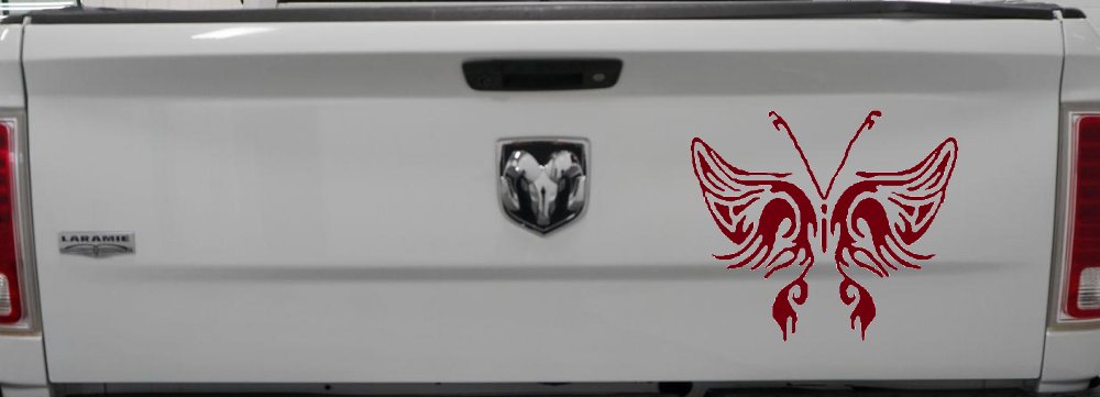 Tribal Butterfly Butterflies Car or Truck Window Decal Sticker (Burgundy)
