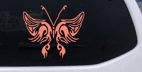 Tribal Butterfly Butterflies Car or Truck Window Decal Sticker (Coral)