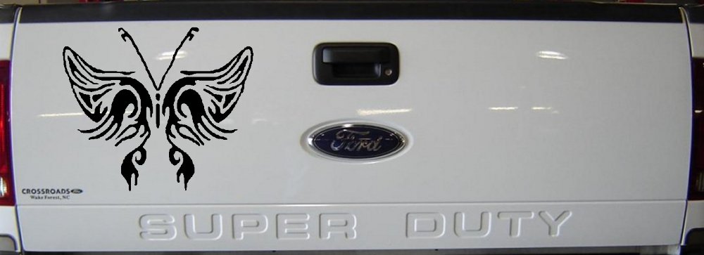 Tribal Butterfly Butterflies Car or Truck Window Decal Sticker (Matte Black)