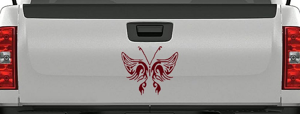 Tribal Butterfly Butterflies Car or Truck Window Decal Sticker (Purple Red)