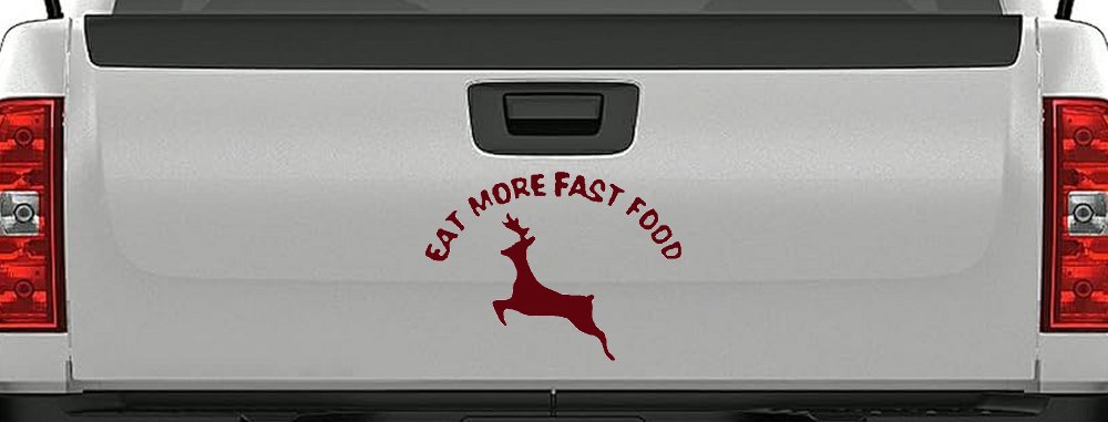 Eat More Fast Food Deer Hunting Car or Truck Window Decal Sticker (Purple Red)