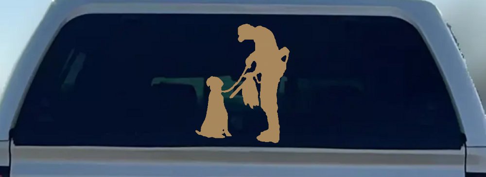 Foul Duck Bird Hunter with Dog Hunting Car or Truck Window Decal Sticker (Light Brown)