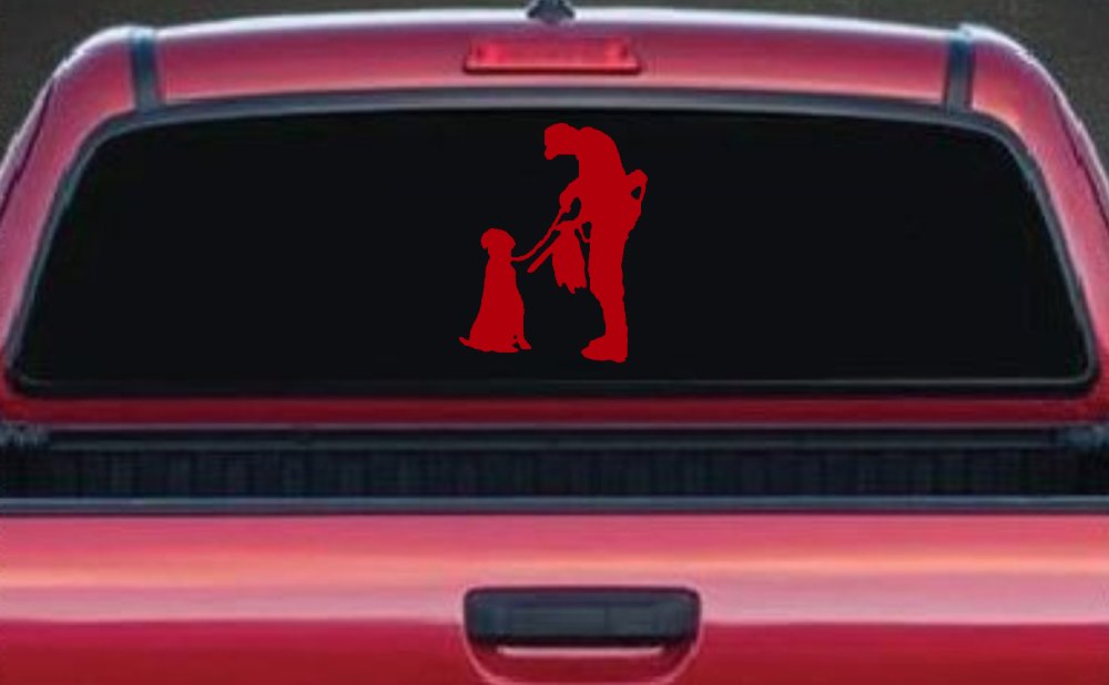 Foul Duck Bird Hunter with Dog Hunting Car or Truck Window Decal Sticker (Red)