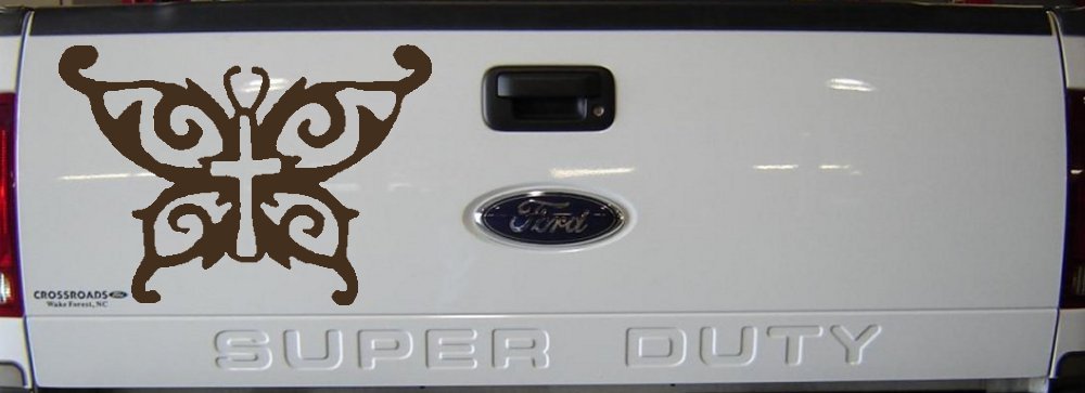 Butterfly Wings with Cross Body Christian Car or Truck Window Decal Sticker