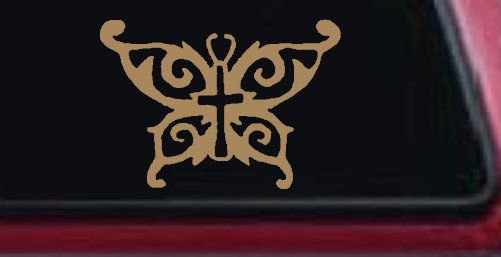 Butterfly Wings with Cross Body Christian Car or Truck Window Decal Sticker