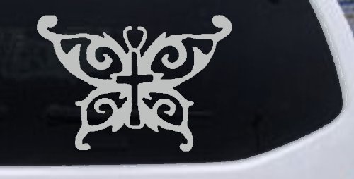 Butterfly Wings with Cross Body Christian Car or Truck Window Decal Sticker
