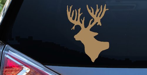 Deer Head Hunting Car or Truck Window Decal Sticker (Light Brown)