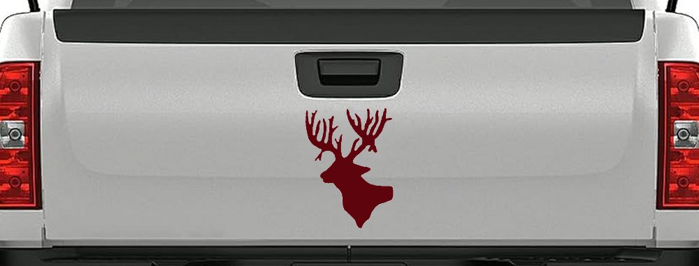 Deer Head Hunting Car or Truck Window Decal Sticker (Purple Red)