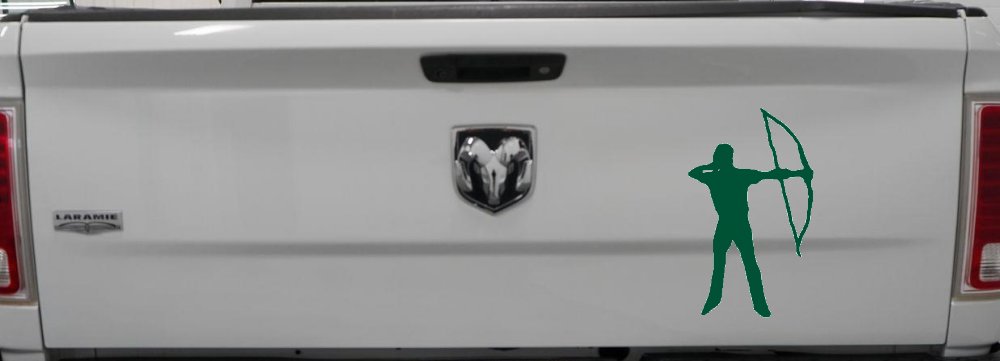 Bow Hunter Hunting Car or Truck Window Decal Sticker (Dark Green)