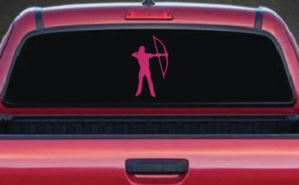 Bow Hunter Hunting Car or Truck Window Decal Sticker (Hot Pink)