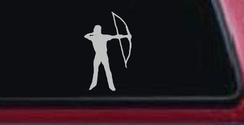 Bow Hunter Decal for Cars & Trucks - Vinyl Hunting Sticker (Light Gray)