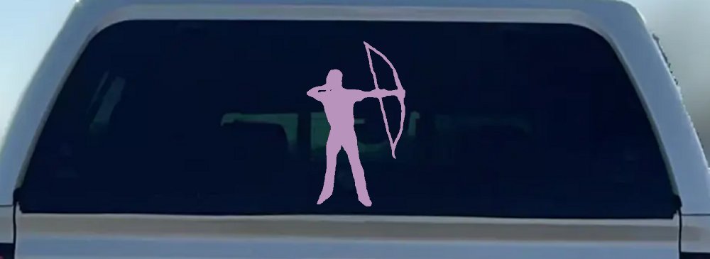 Bow Hunter Hunting Car or Truck Window Decal Sticker (Lilac)