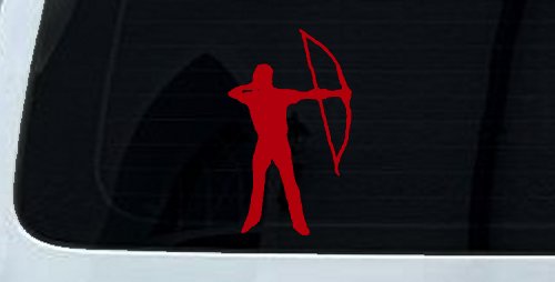 Bow Hunter Hunting Car or Truck Window Decal Sticker (Red)