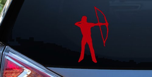 Bow Hunter Hunting Car or Truck Window Decal Sticker (Red)