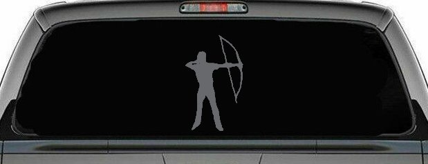 Bow Hunter Hunting Car or Truck Window Decal Sticker (Silver)