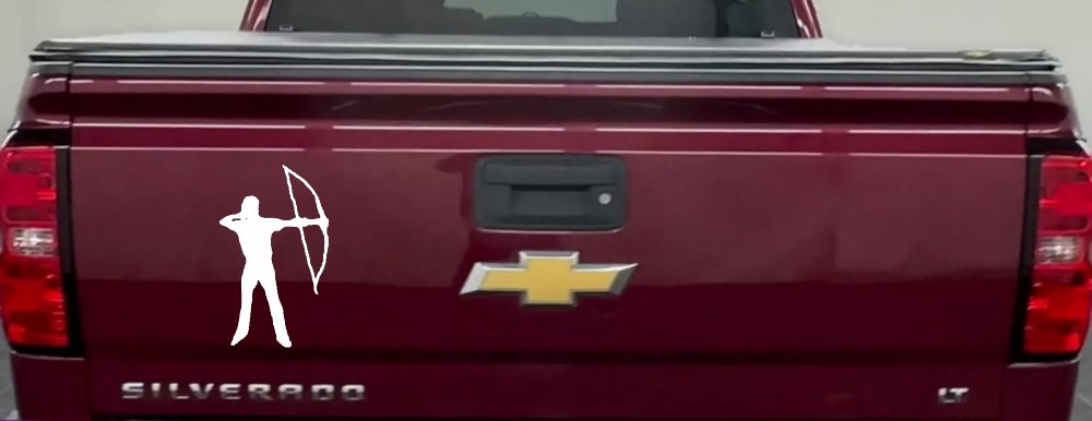 Bow Hunter Hunting Car or Truck Window Decal Sticker (White)
