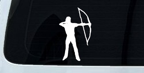 Bow Hunter Hunting Car or Truck Window Decal Sticker (White)