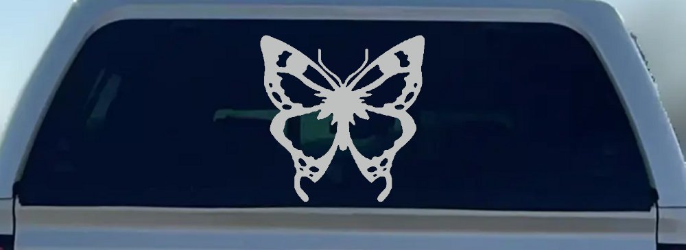Monarch Butterfly Butterflies Car or Truck Window Decal Sticker (Light Gray)