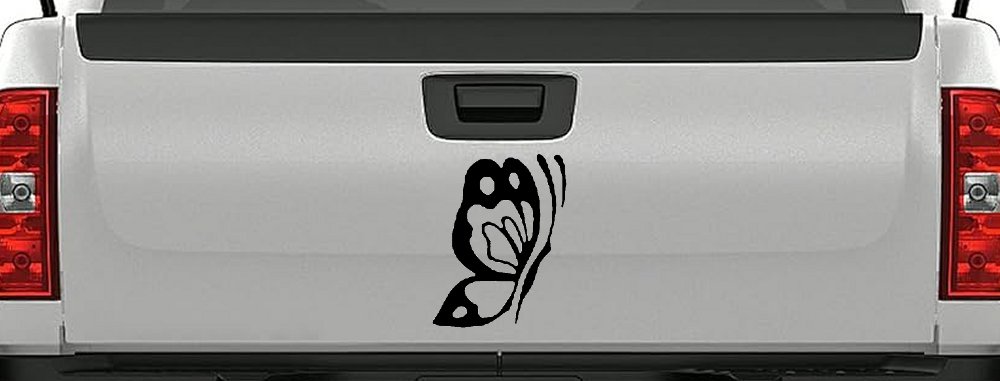 Butterfly Side Butterflies Car or Truck Window Decal Sticker (Black)