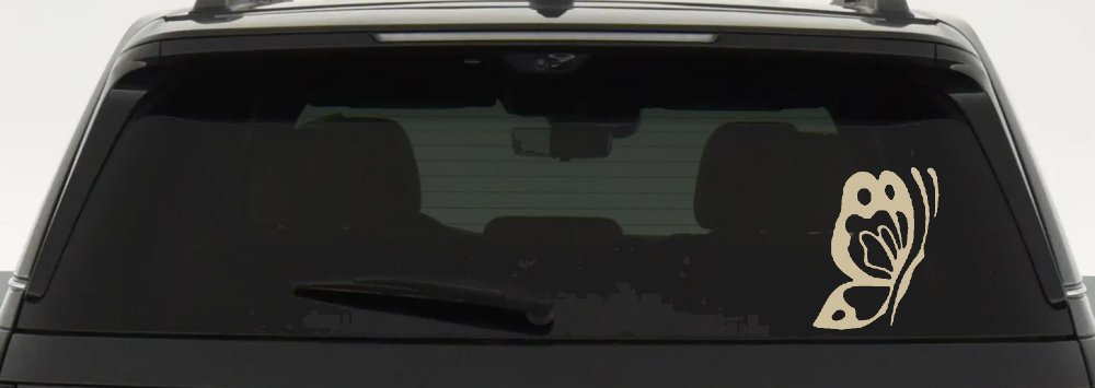 Butterfly Side Butterflies Car or Truck Window Decal Sticker (Desert Sand)