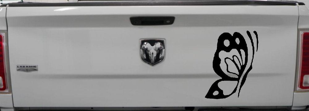 Butterfly Side Butterflies Car or Truck Window Decal Sticker (Matte Black)