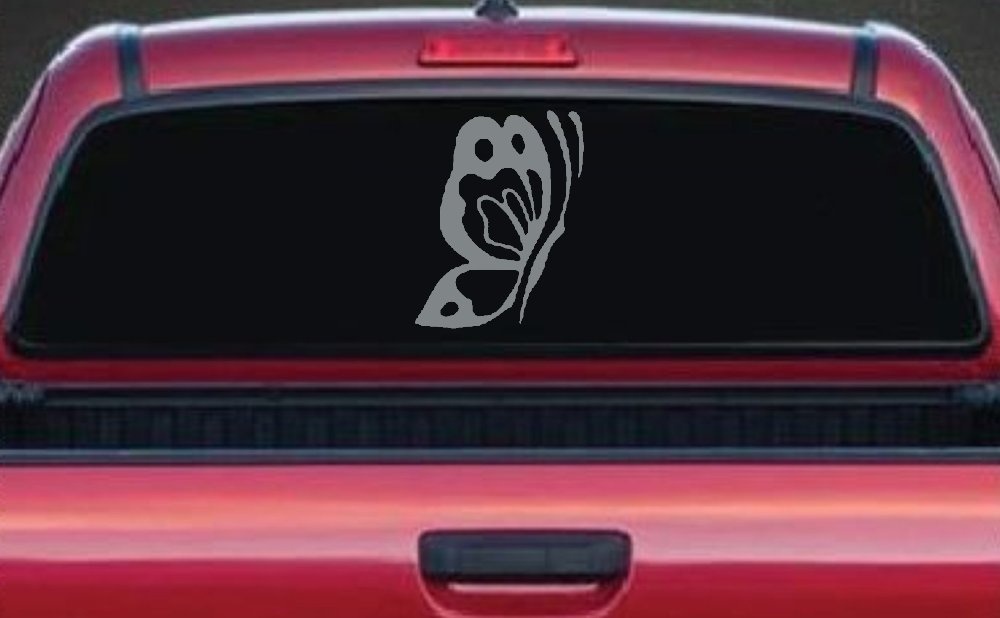 Butterfly Side Butterflies Car or Truck Window Decal Sticker (Telegrey)