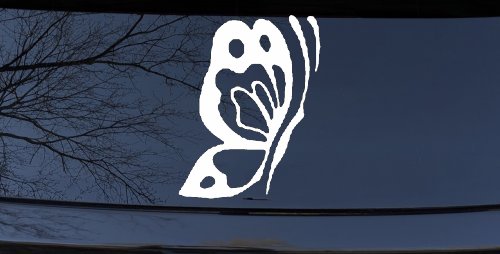 Butterfly Side Butterflies Car or Truck Window Decal Sticker (White)