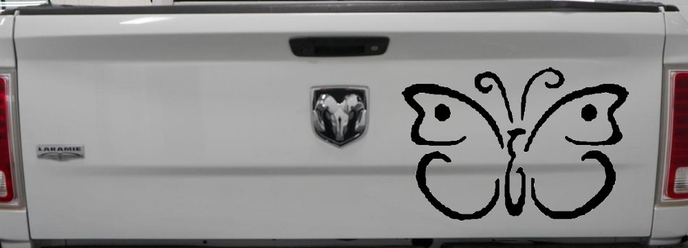 Butterfly Butterflies Car or Truck Window Decal Sticker (Black)