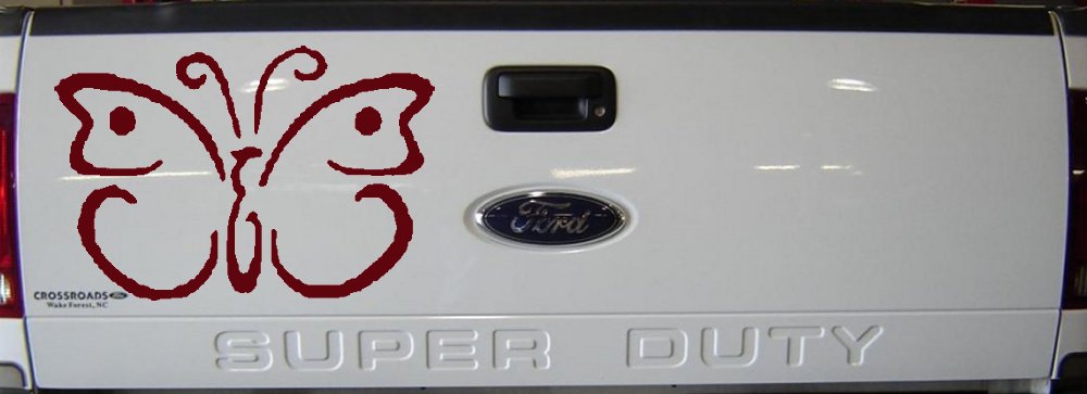 Butterfly Butterflies Car or Truck Window Decal Sticker (Purple Red)