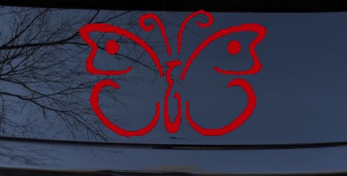 Butterfly Butterflies Car or Truck Window Decal Sticker (Red)