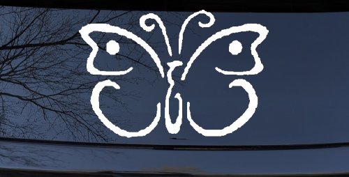 Butterfly Butterflies Car or Truck Window Decal Sticker (White)