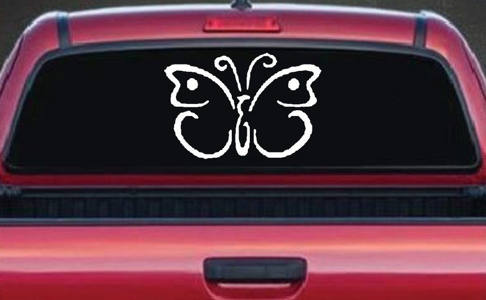 Butterfly Butterflies Car or Truck Window Vinyl Decal Sticker (White)