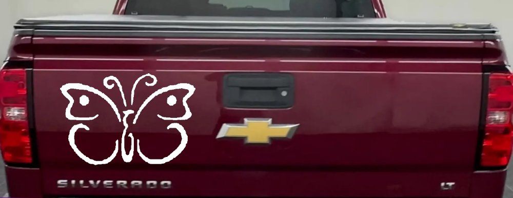 Butterfly Butterflies Car or Truck Window Decal Sticker (White)