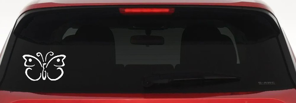Butterfly Butterflies Car or Truck Window Vinyl Decal Sticker (White)