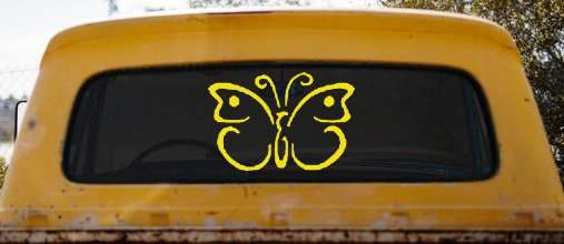 Butterfly Butterflies Car or Truck Window Decal Sticker (Yellow)