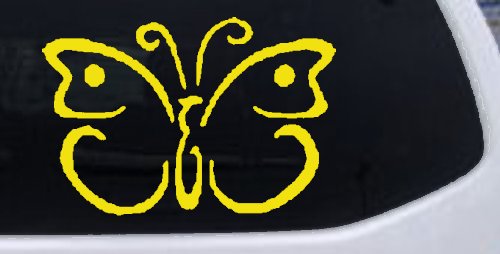 Butterfly Butterflies Car or Truck Window Decal Sticker (Yellow)