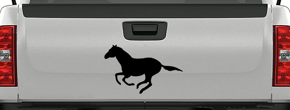 Horse Mustang Running Western Farm Ranch Rodeo Car or Truck Window Decal Sticker (Black)