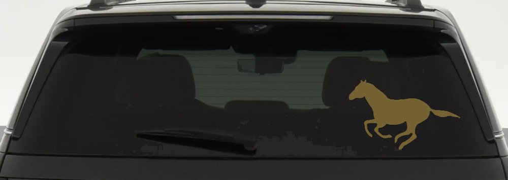 Horse Mustang Running Western Farm Ranch Rodeo Car or Truck Window Decal Sticker (Gold)