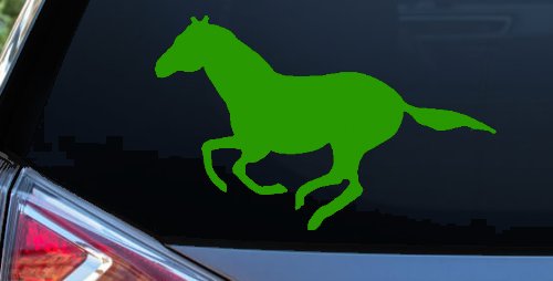Horse Mustang Running Western Farm Ranch Rodeo Car or Truck Window Decal Sticker (Lime)