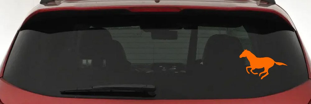 Horse Mustang Running Western Farm Ranch Rodeo Car or Truck Window Decal Sticker (Orange)