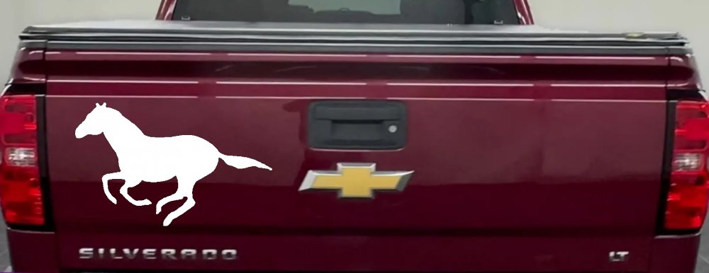 Horse Mustang Running Western Farm Ranch Rodeo Car or Truck Window Decal Sticker (White)