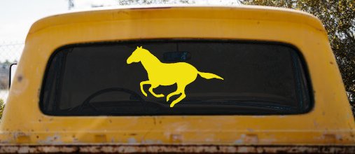 Horse (full body)running Car or Truck Vinyl Window Decal Sticker (Yellow)