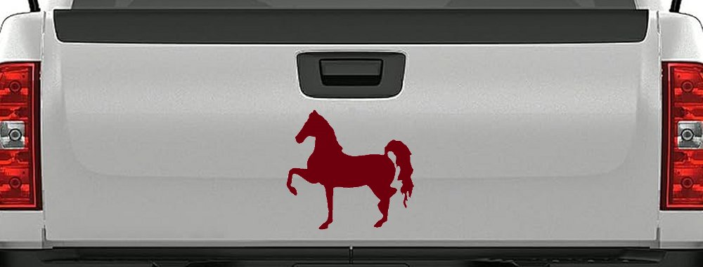 Horse Prancing Rodeo Ranch Farm Western Car or Truck Window Decal Sticker (Burgundy)