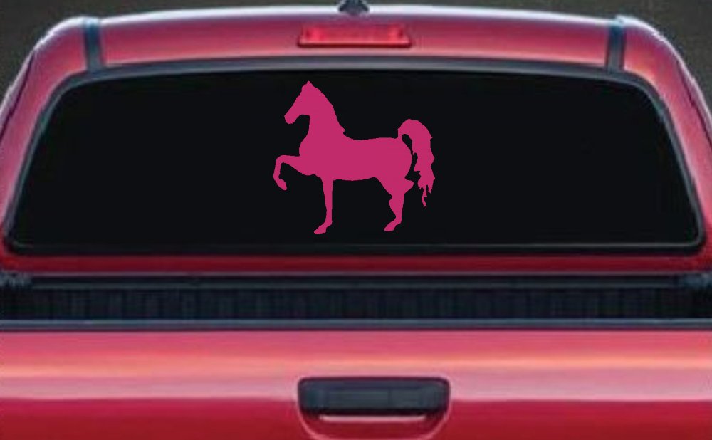 Horse Prancing Rodeo Ranch Farm Western Car or Truck Window Decal Sticker (Hot Pink)