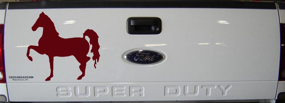 Horse (full body) prancing. Car or Truck Vinyl Window Decal Sticker (Purple Red)