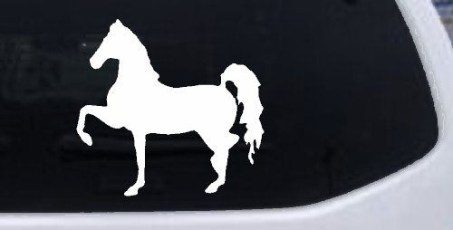 Horse Prancing Rodeo Ranch Farm Western Car or Truck Window Decal Sticker (White)